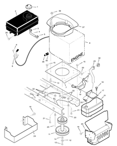 Engine Mount Diagram and Parts List for 425640X50A 2005 Briggs and Stratton Lawn Tractor